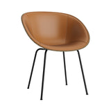 Mat Armchair: Steel Base + Front Upholstered + Black + Seaweed