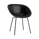 Mat Armchair: Steel Base + Front Upholstered + Black + Seaweed