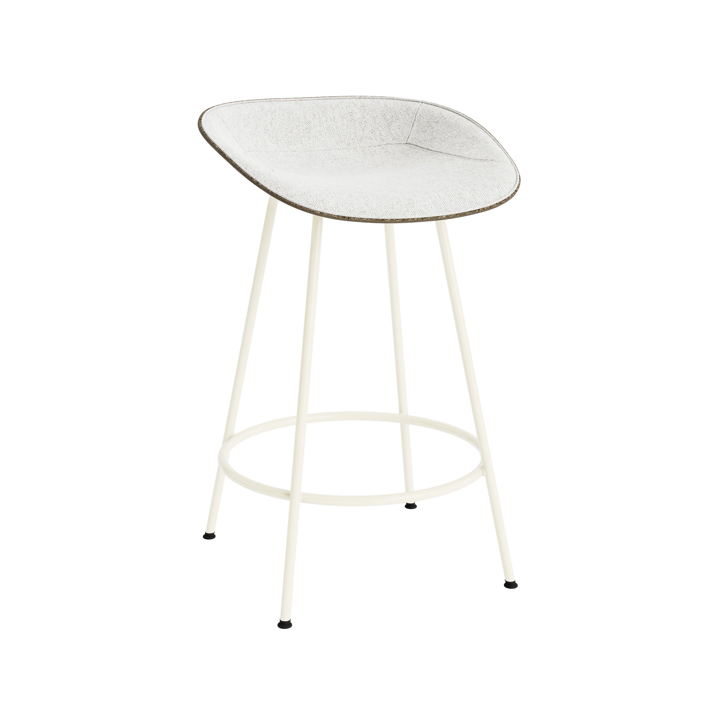 Mat Bar + Counter Stool: Steel Base + Front Upholstered + Counter + Seaweed + Cream