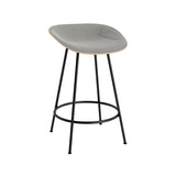Mat Bar + Counter Stool: Steel Base + Front Upholstered + Counter + Hemp + Cream
