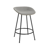 Mat Bar + Counter Stool: Steel Base + Front Upholstered + Counter + Seaweed + Black