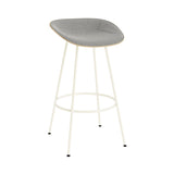 Mat Bar + Counter Stool: Steel Base + Front Upholstered + Bar + Hemp + Cream
