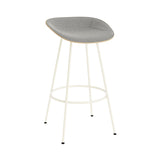 Mat Bar + Counter Stool: Steel Base + Front Upholstered + Bar + Hemp + Cream