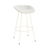 Mat Bar + Counter Stool: Steel Base + Front Upholstered + Bar + Hemp + Cream