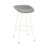 Mat Bar + Counter Stool: Steel Base + Front Upholstered + Bar + Seaweed + Cream