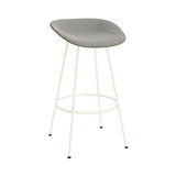 Mat Bar + Counter Stool: Steel Base + Front Upholstered + Bar + Seaweed + Cream