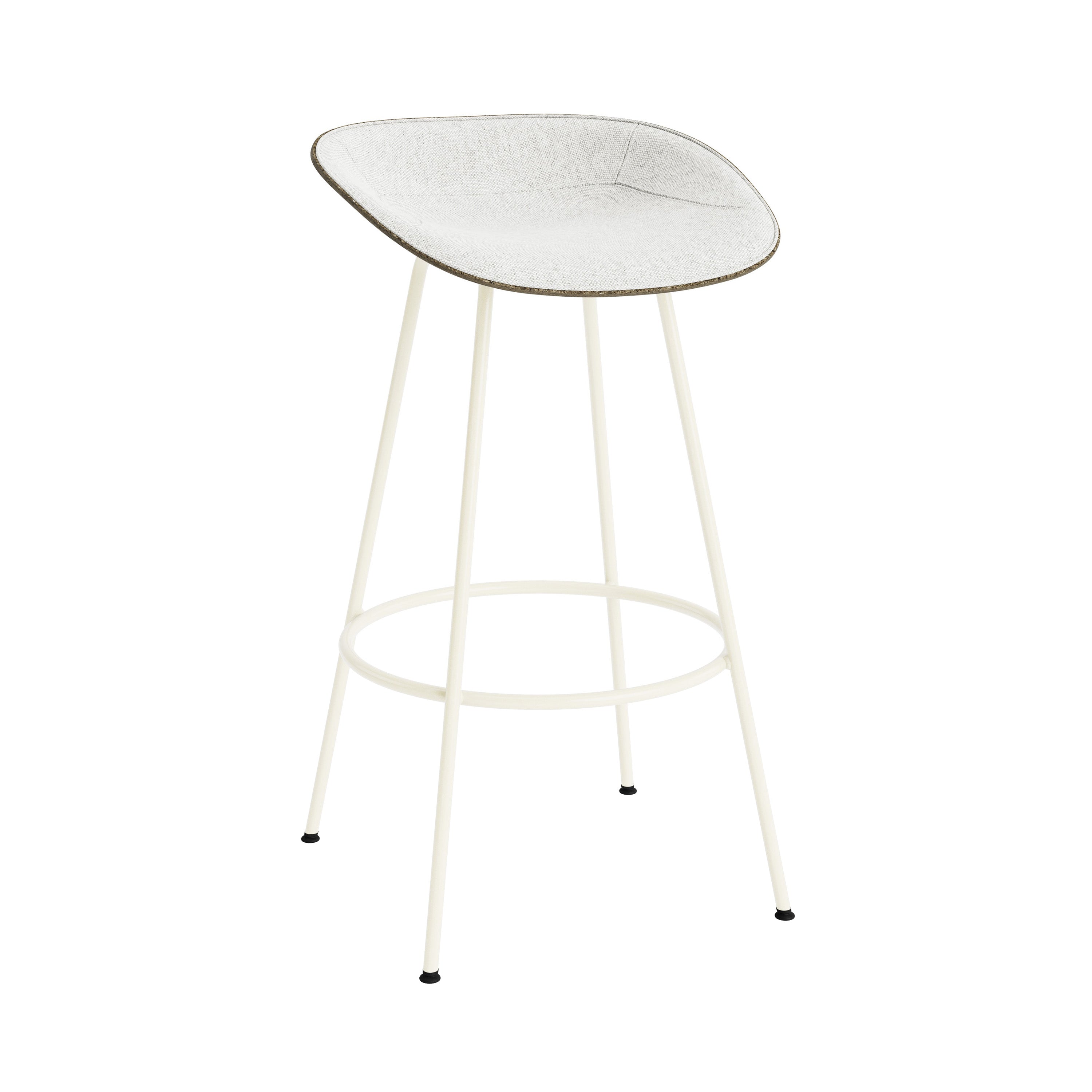 Mat Bar + Counter Stool: Steel Base + Front Upholstered + Bar + Seaweed + Cream