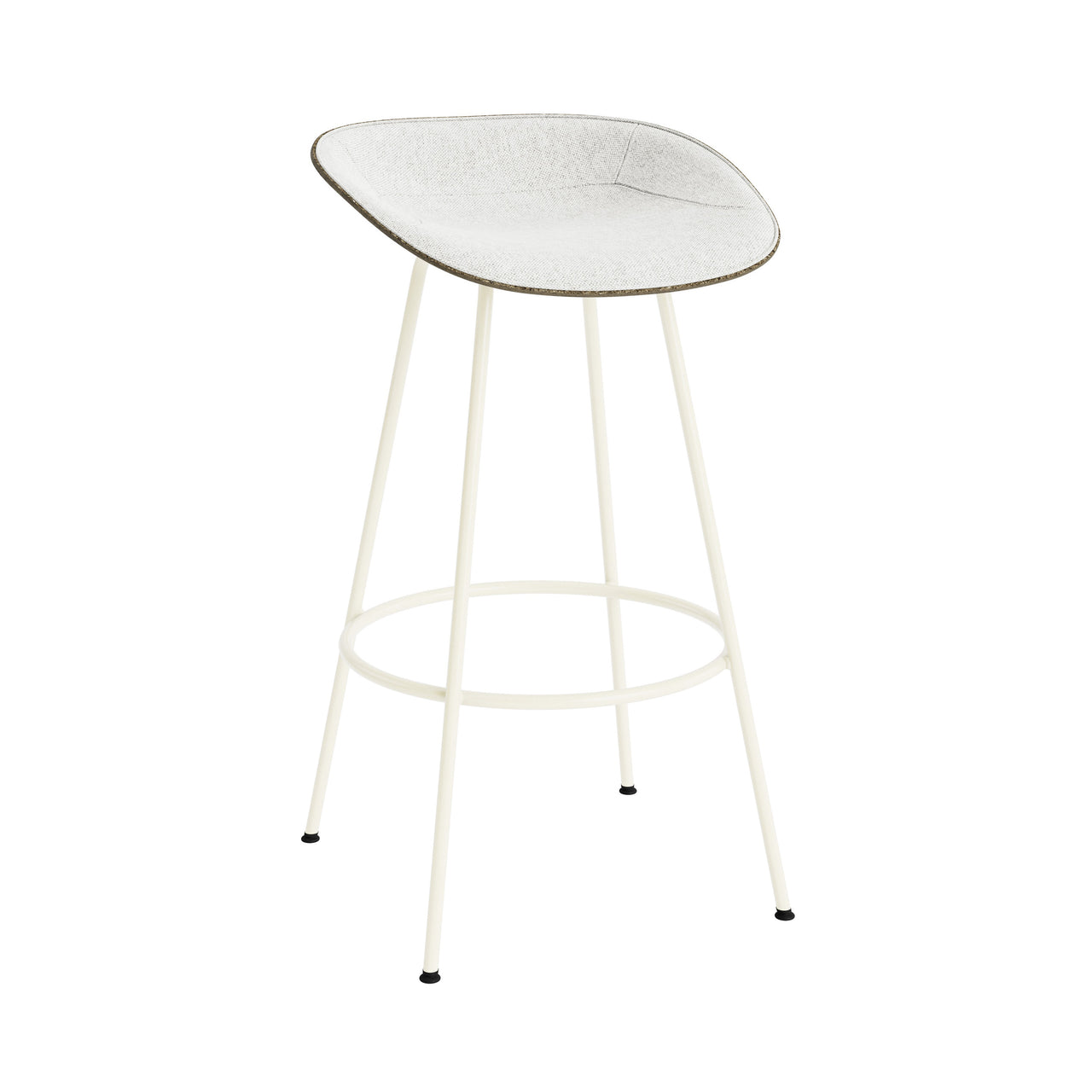 Mat Bar + Counter Stool: Steel Base + Front Upholstered + Bar + Seaweed + Cream