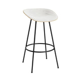 Mat Bar + Counter Stool: Steel Base + Front Upholstered + Bar + Hemp + Black