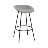 Mat Bar + Counter Stool: Steel Base + Front Upholstered + Bar + Seaweed + Black