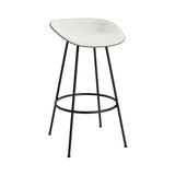 Mat Bar + Counter Stool: Steel Base + Front Upholstered + Bar + Seaweed + Black