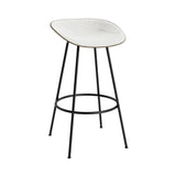 Mat Bar + Counter Stool: Steel Base + Front Upholstered + Bar + Seaweed + Black