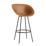 Mat Bar + Counter Armchair: Steel base + Front Upholstered + Bar + Hemp + Black