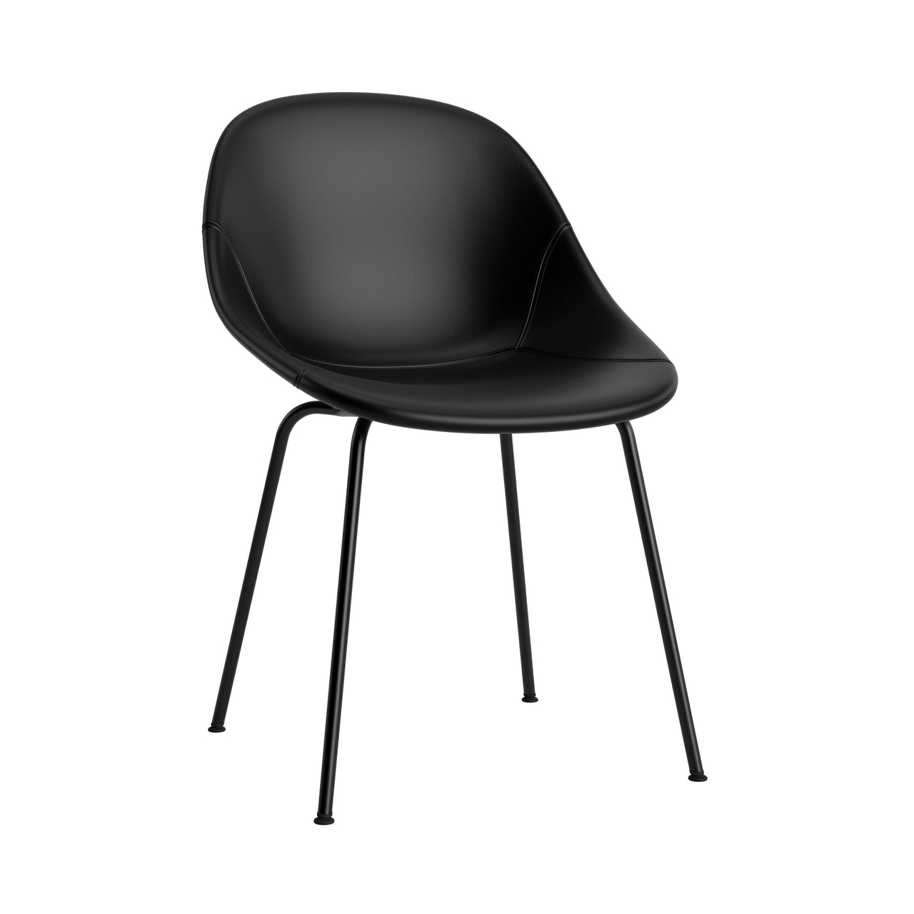 Mat Chair: Steel Base + Fully Upholstered + Black