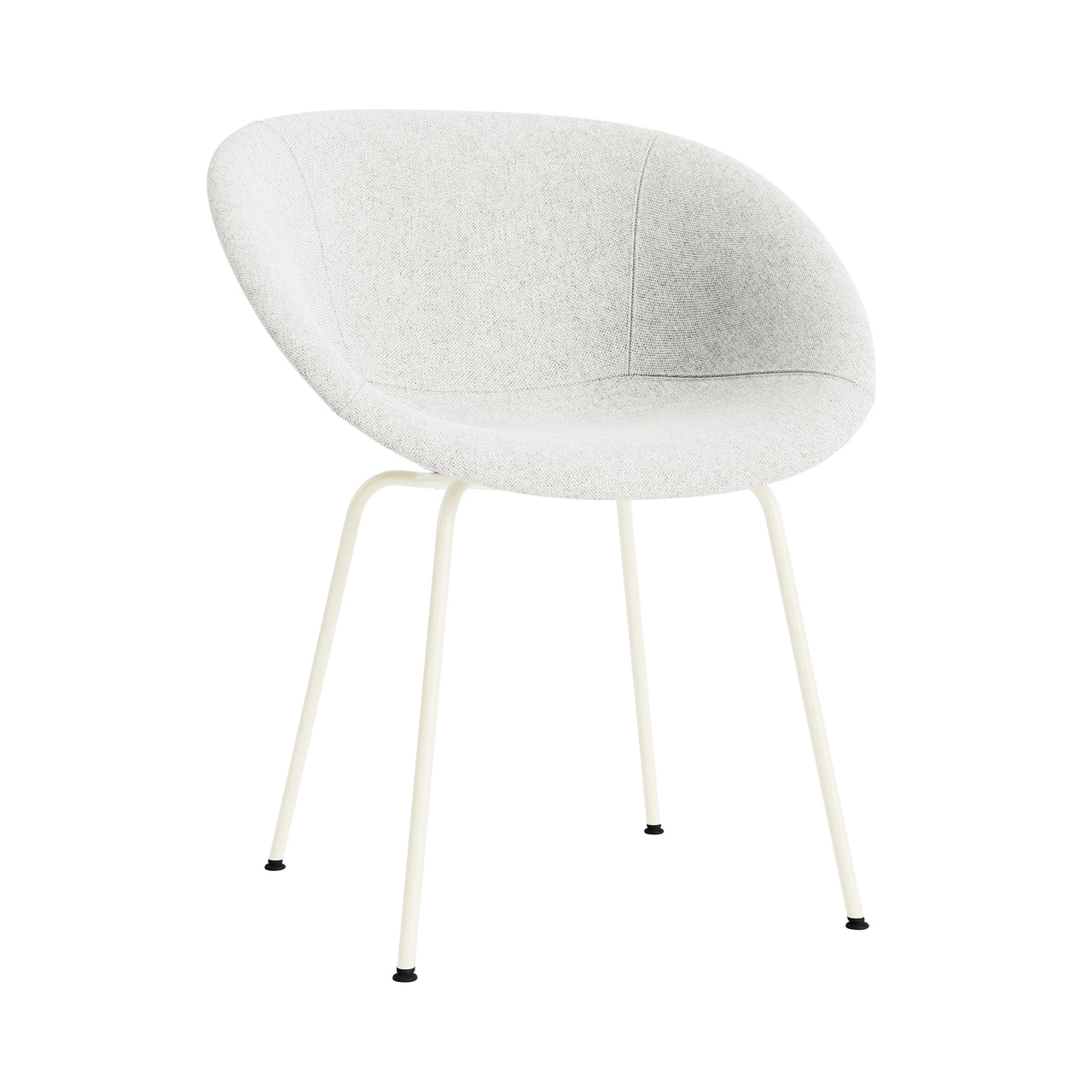 Mat Armchair: Steel Base + Fully Upholstered + Cream