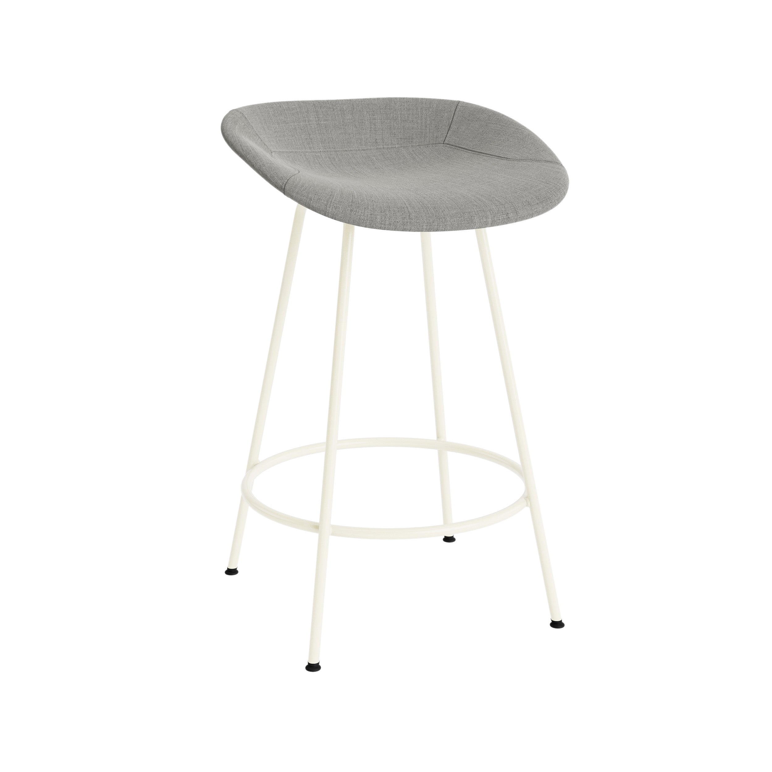 Mat Bar + Counter Stool: Steel Base + Fully Upholstered + Counter + Cream