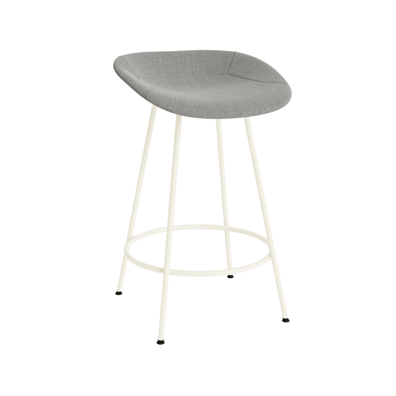 Mat Bar + Counter Stool: Steel Base + Fully Upholstered + Counter + Cream