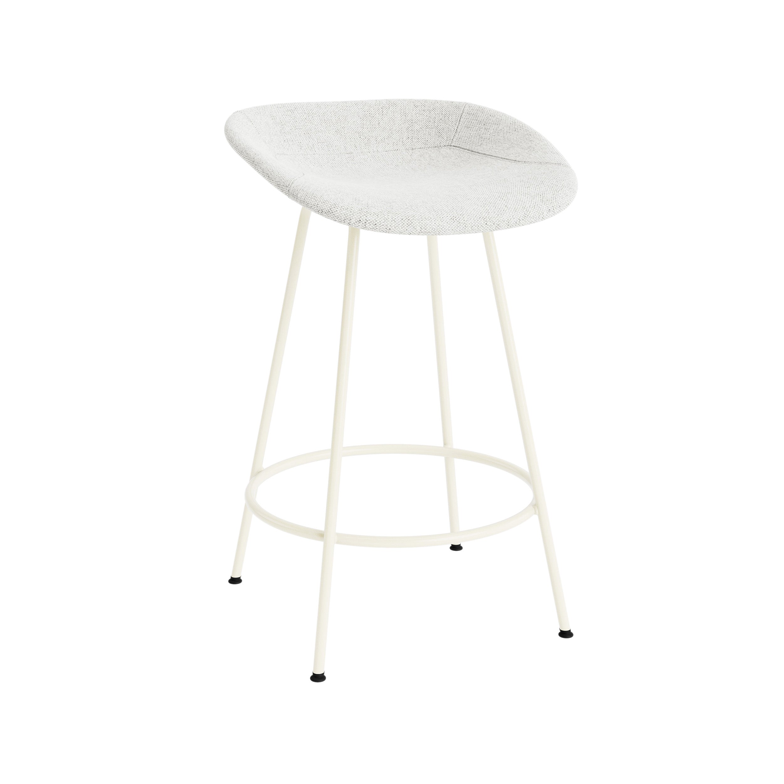 Mat Bar + Counter Stool: Steel Base + Fully Upholstered + Counter + Cream