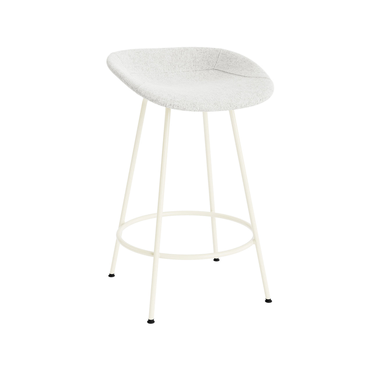 Mat Bar + Counter Stool: Steel Base + Fully Upholstered + Counter + Cream
