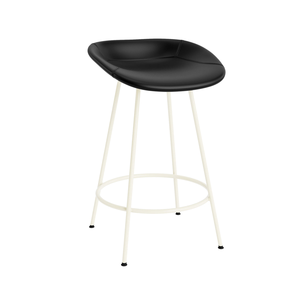 Mat Bar + Counter Stool: Steel Base + Fully Upholstered + Counter + Cream