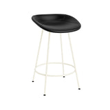 Mat Bar + Counter Stool: Steel Base + Fully Upholstered + Counter + Cream