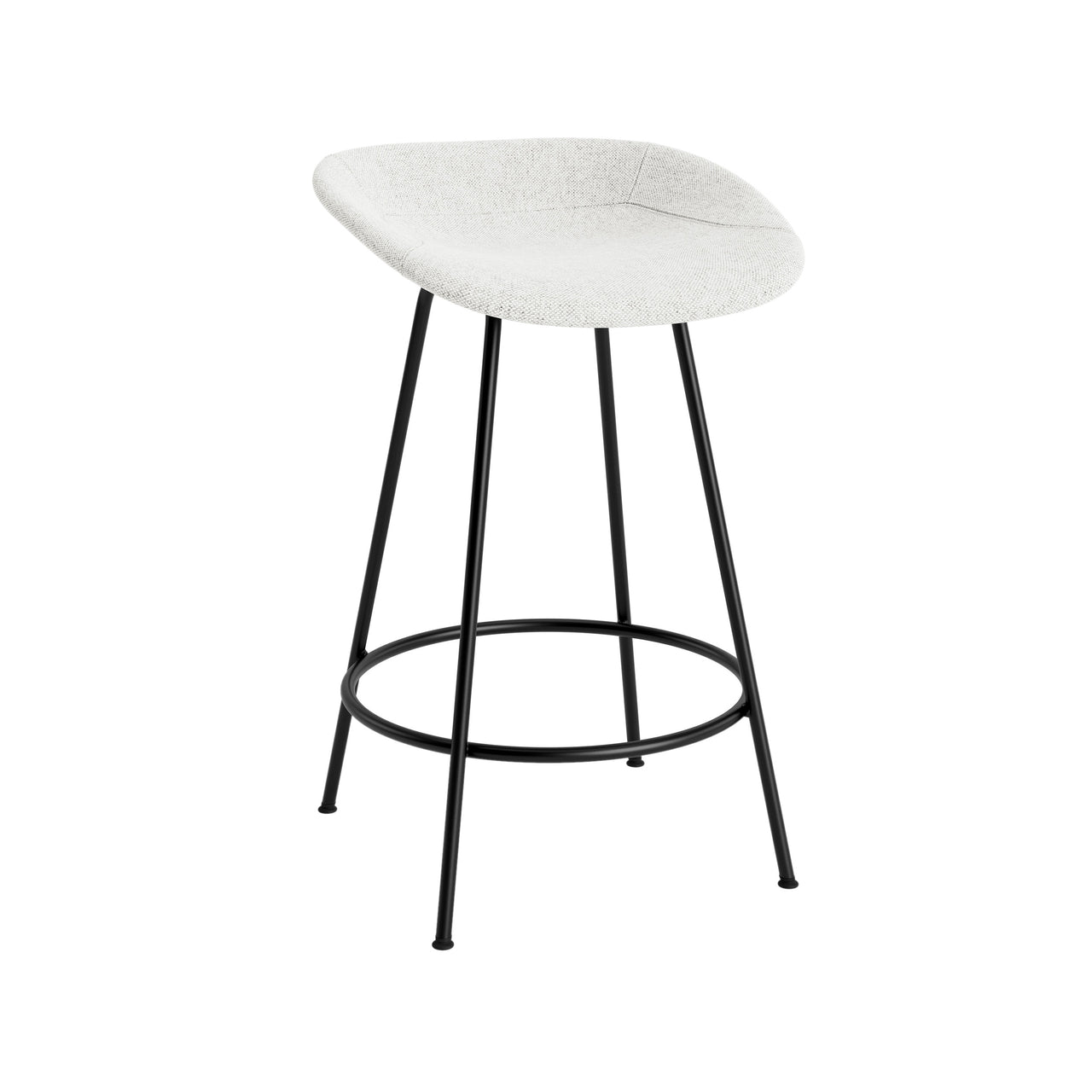 Mat Bar + Counter Stool: Steel Base + Fully Upholstered + Counter + Black