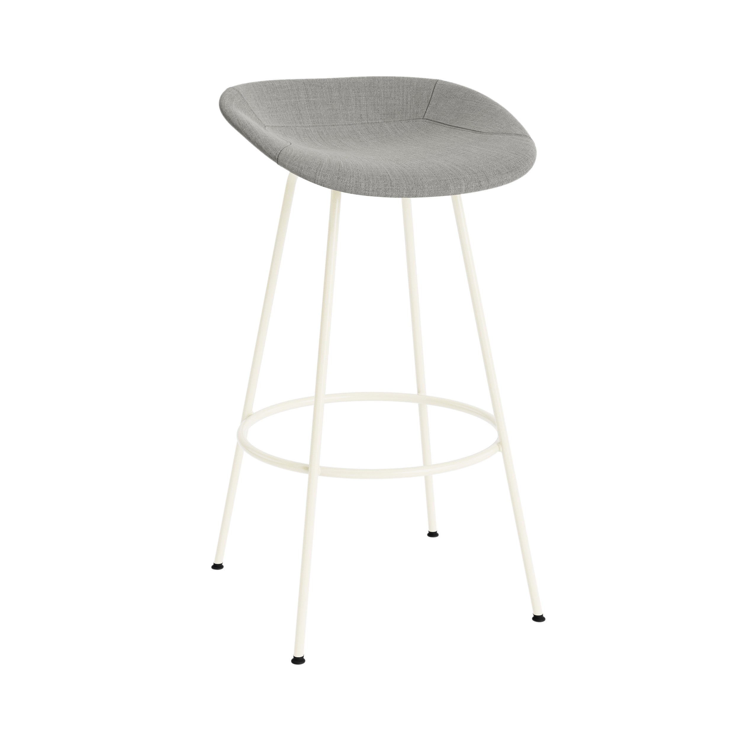 Mat Bar + Counter Stool: Steel Base + Fully Upholstered + Bar + Cream