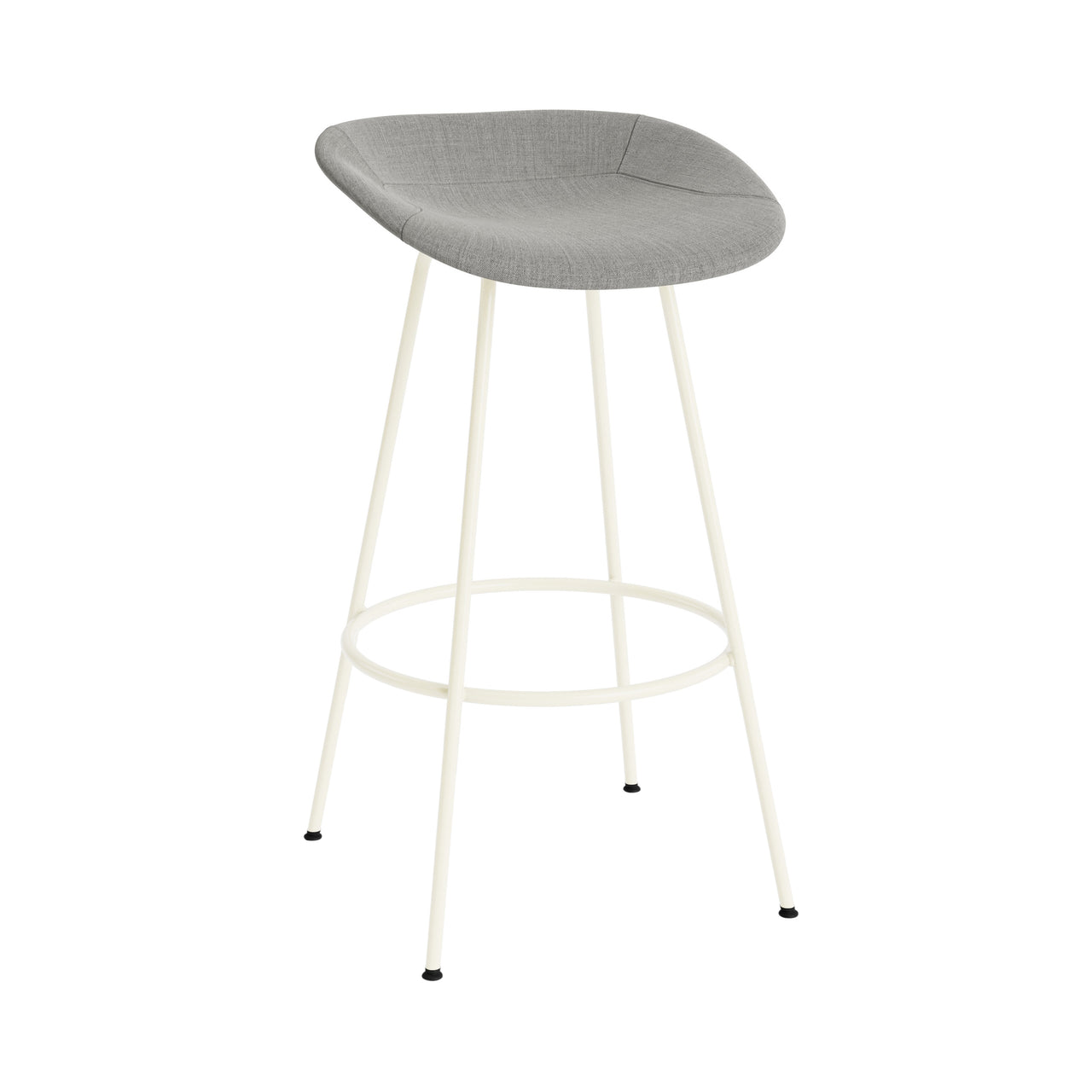 Mat Bar + Counter Stool: Steel Base + Fully Upholstered + Bar + Cream