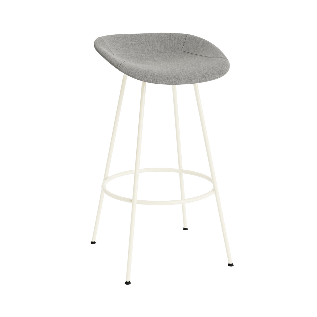 Mat Bar + Counter Stool: Steel Base + Fully Upholstered + Bar + Cream