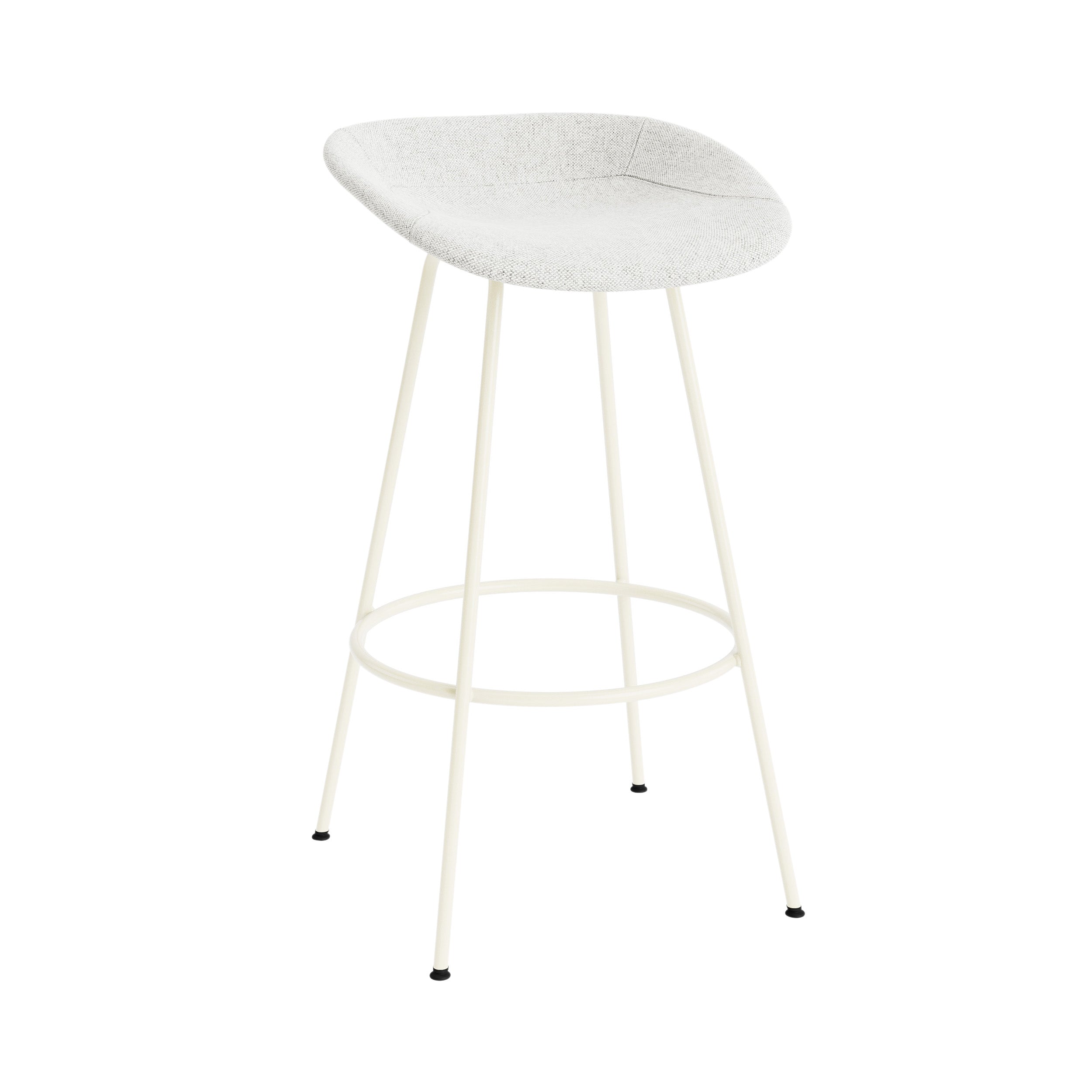 Mat Bar + Counter Stool: Steel Base + Fully Upholstered + Bar + Cream