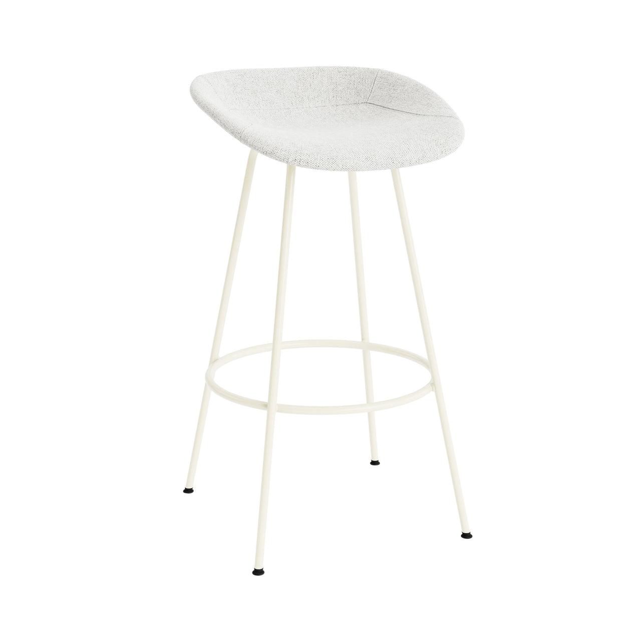 Mat Bar + Counter Stool: Steel Base + Fully Upholstered + Bar + Cream