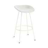 Mat Bar + Counter Stool: Steel Base + Fully Upholstered + Bar + Cream