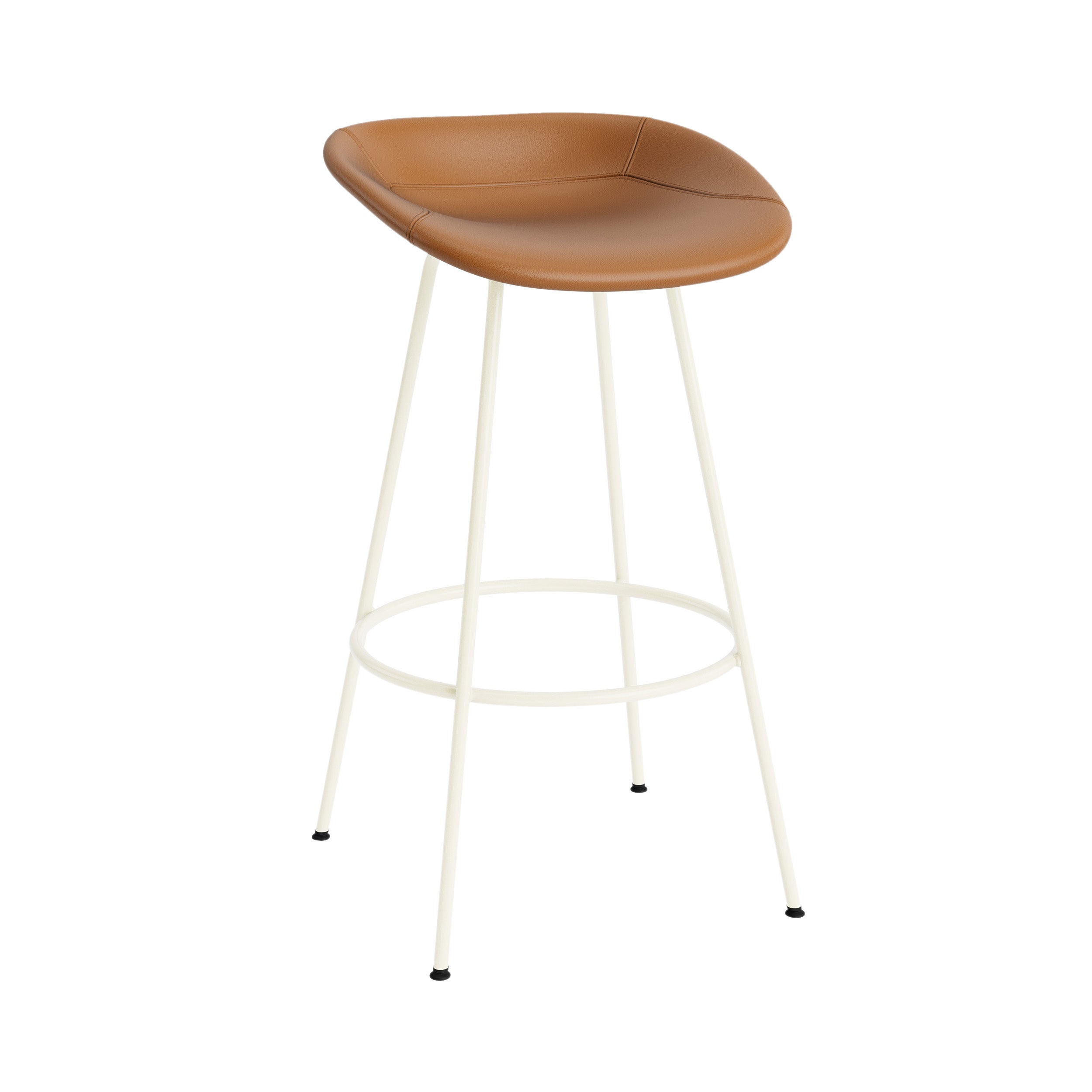 Mat Bar + Counter Stool: Steel Base + Fully Upholstered + Bar + Cream