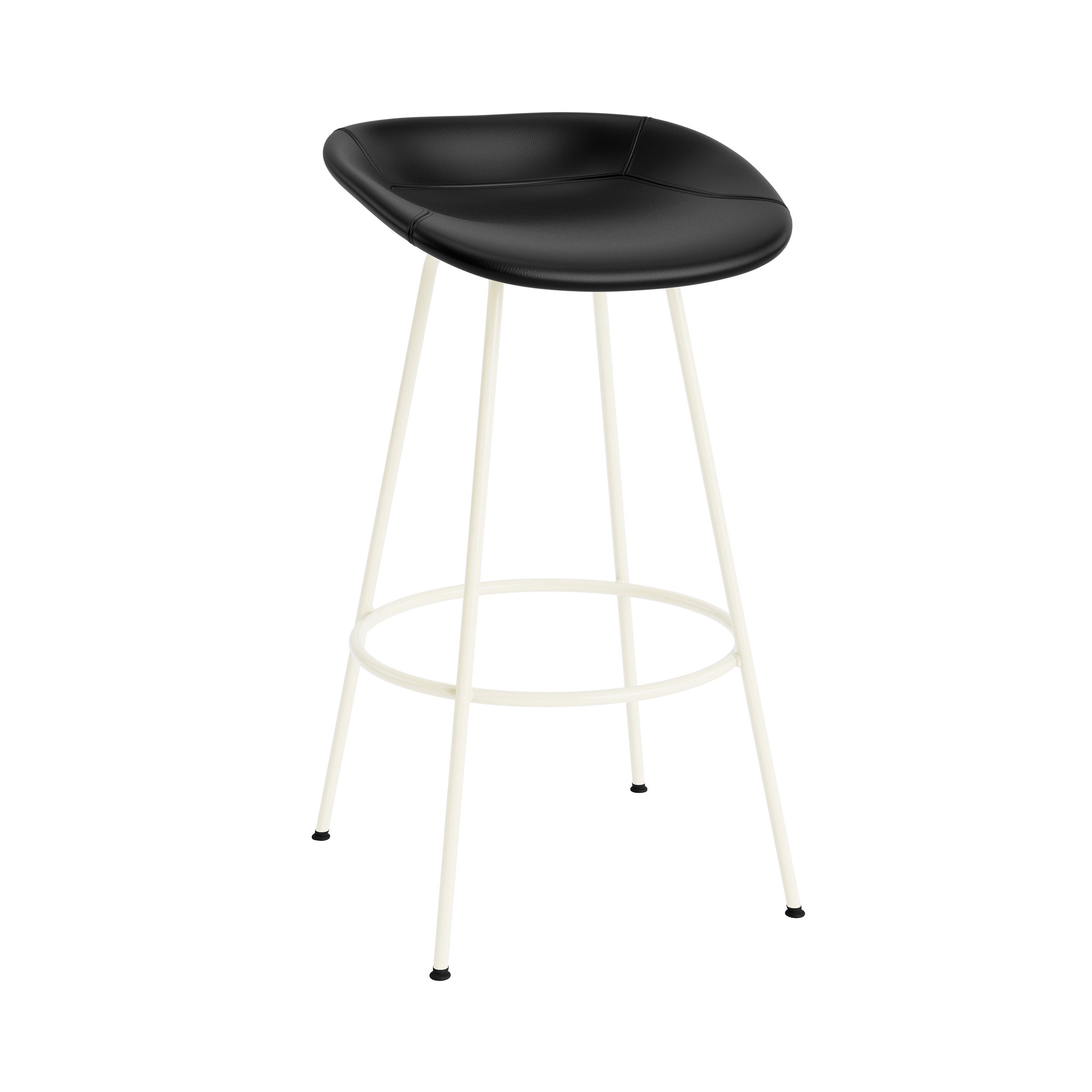 Mat Bar + Counter Stool: Steel Base + Fully Upholstered + Bar + Cream