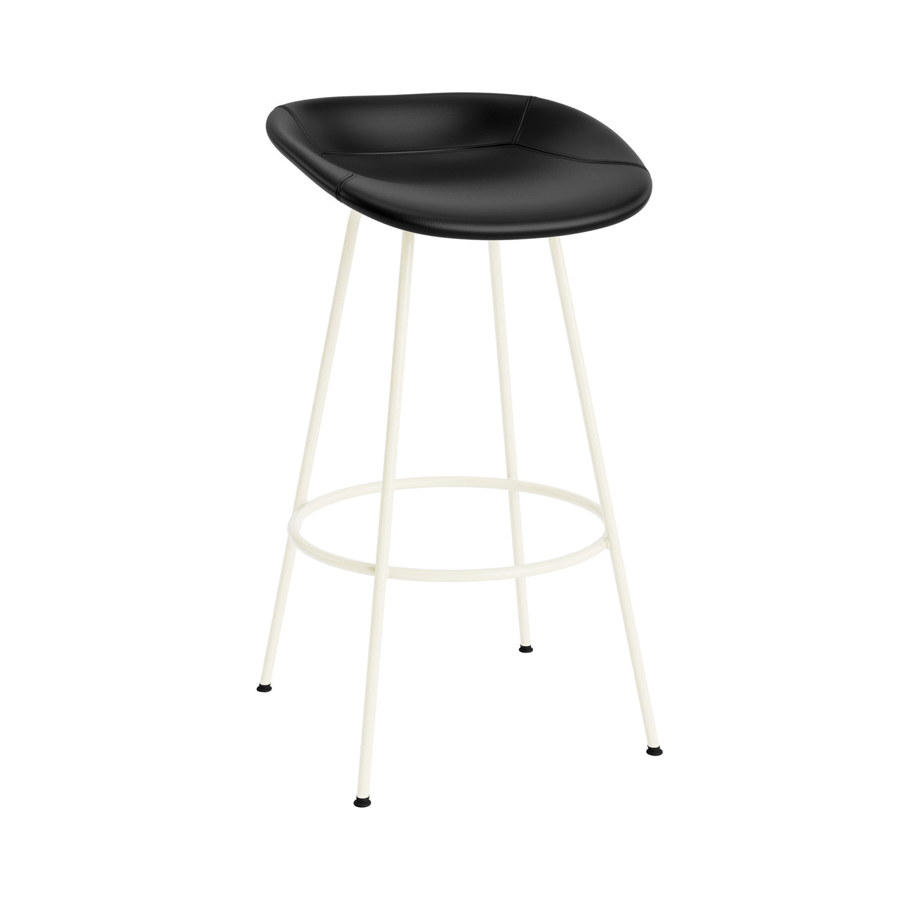 Mat Bar + Counter Stool: Steel Base + Fully Upholstered + Bar + Cream