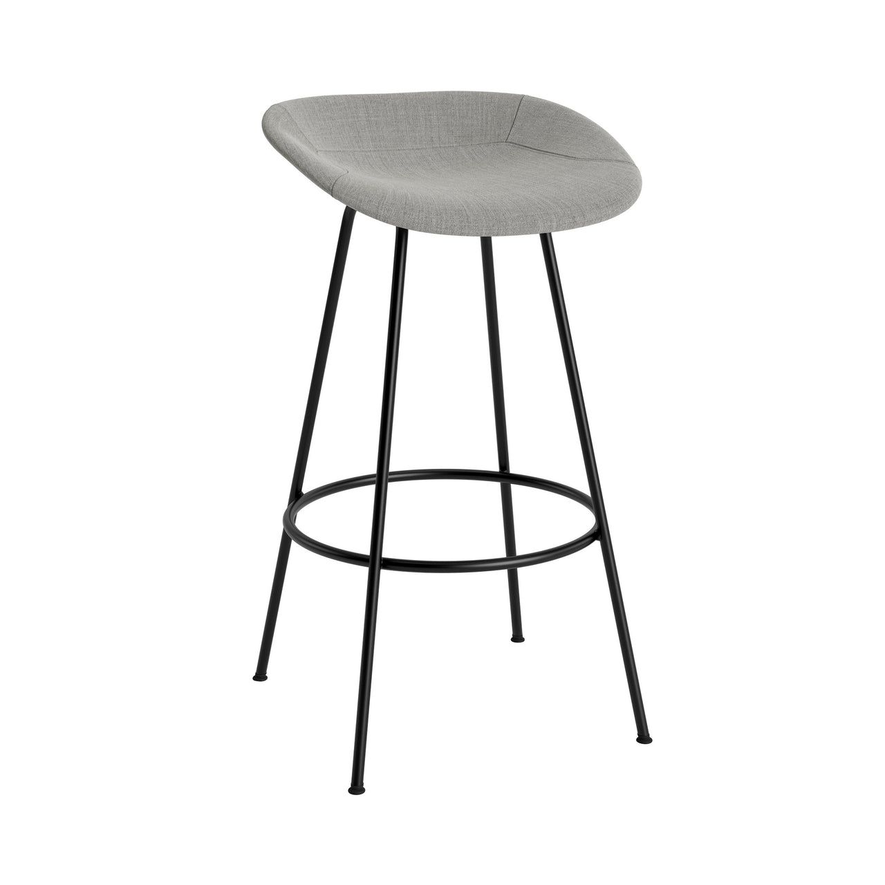 Mat Bar + Counter Stool: Steel Base + Fully Upholstered + Bar + Black