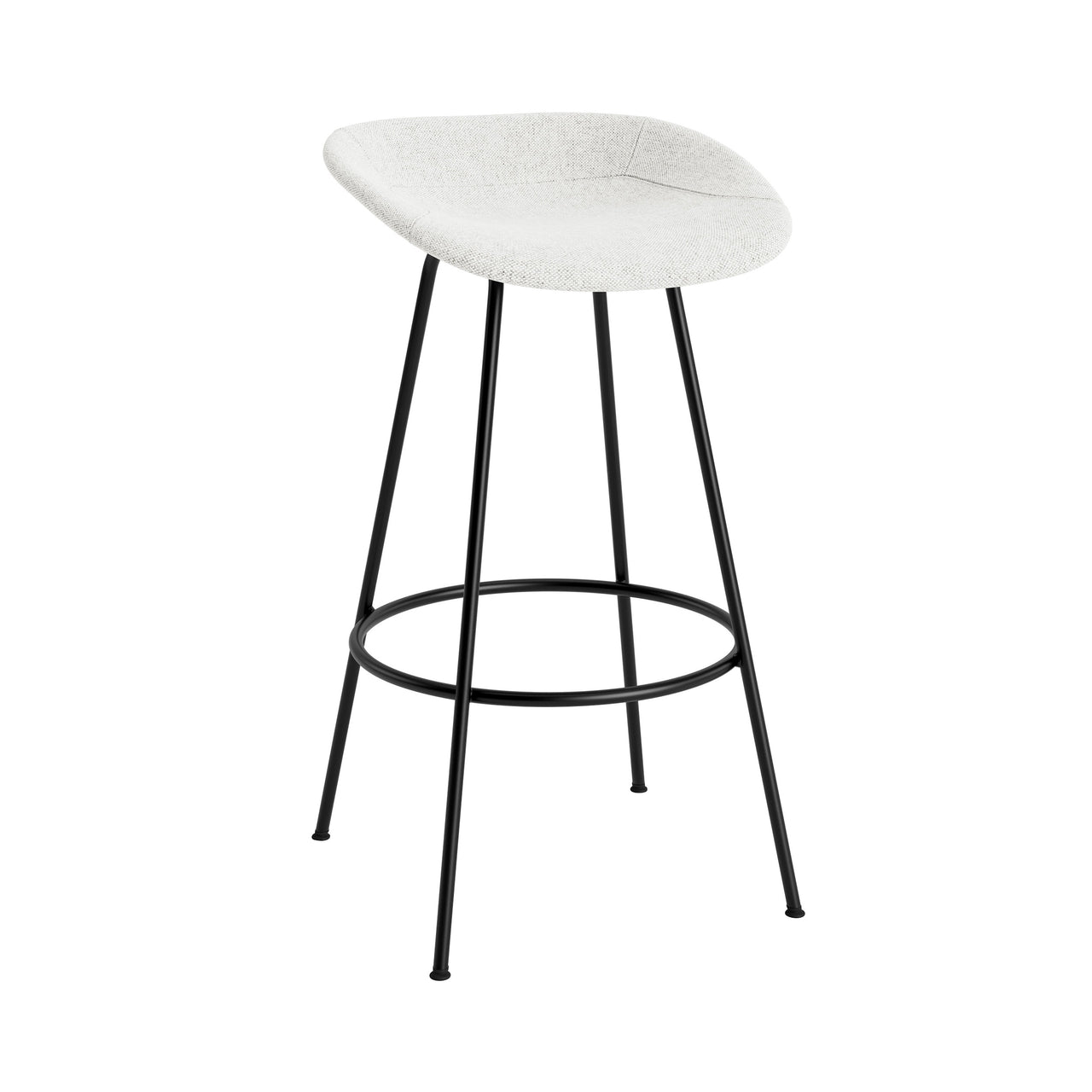 Mat Bar + Counter Stool: Steel Base + Fully Upholstered + Bar + Black