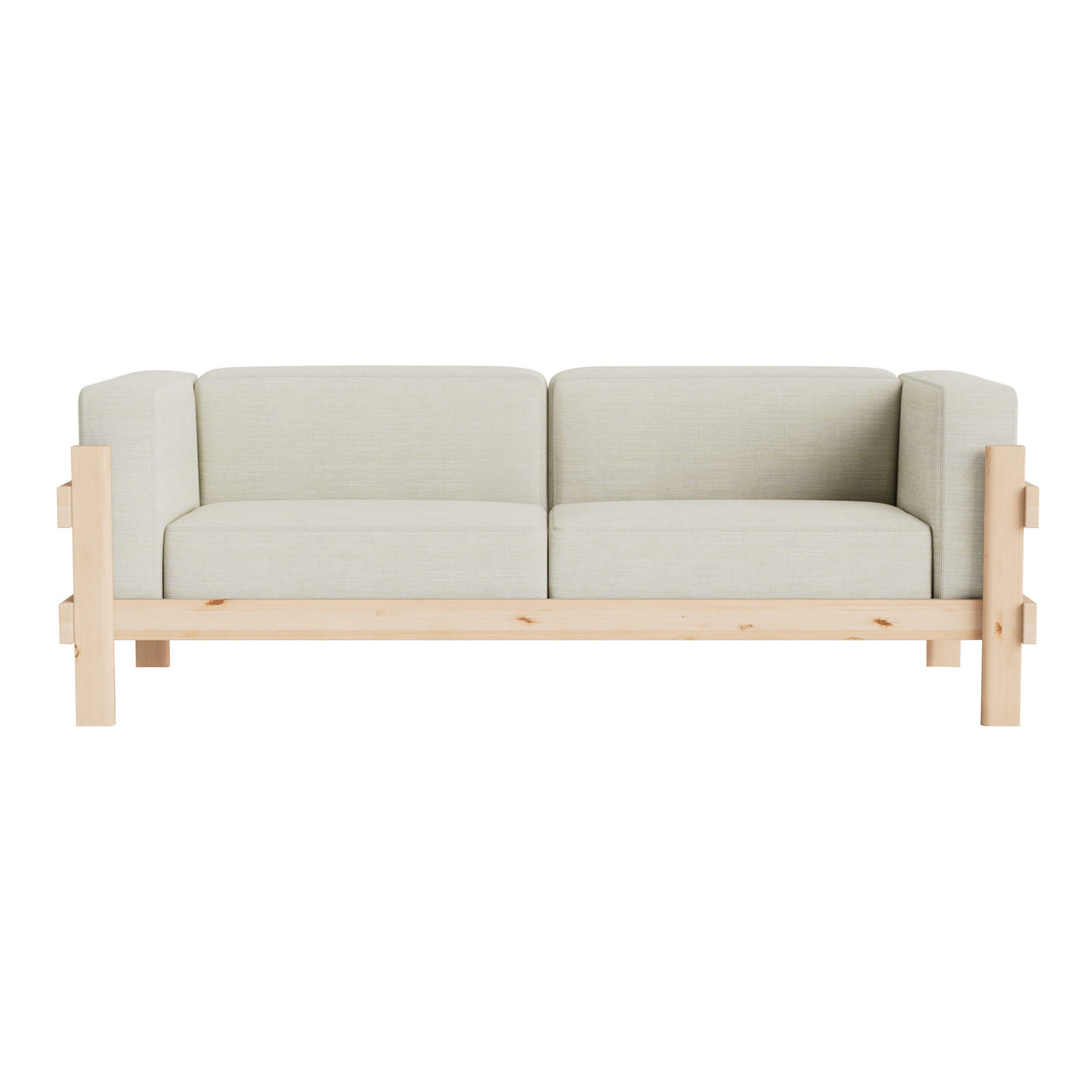Kube 3 Seater Sofa: Pine