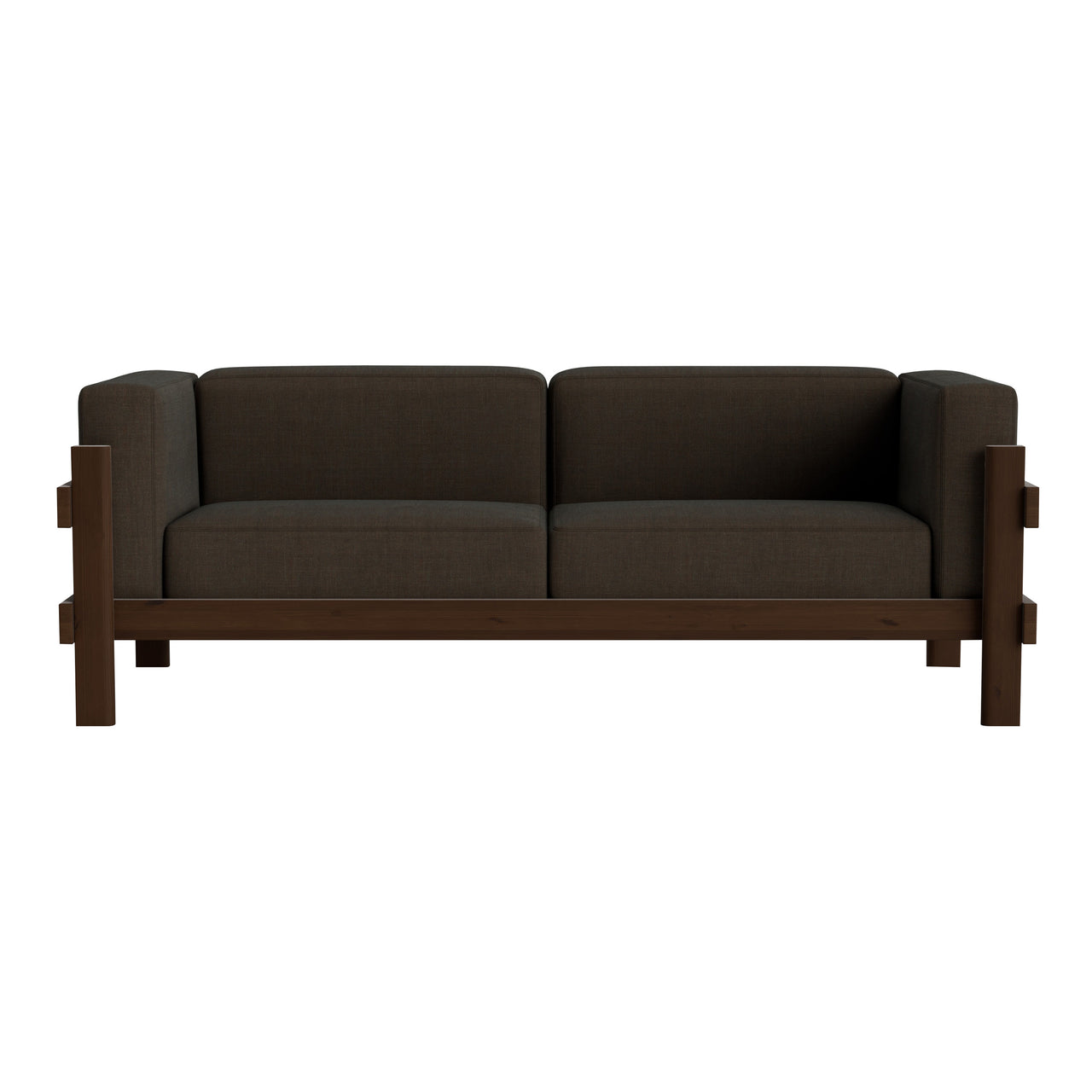 Kube 3 Seater Sofa: Dark Brown