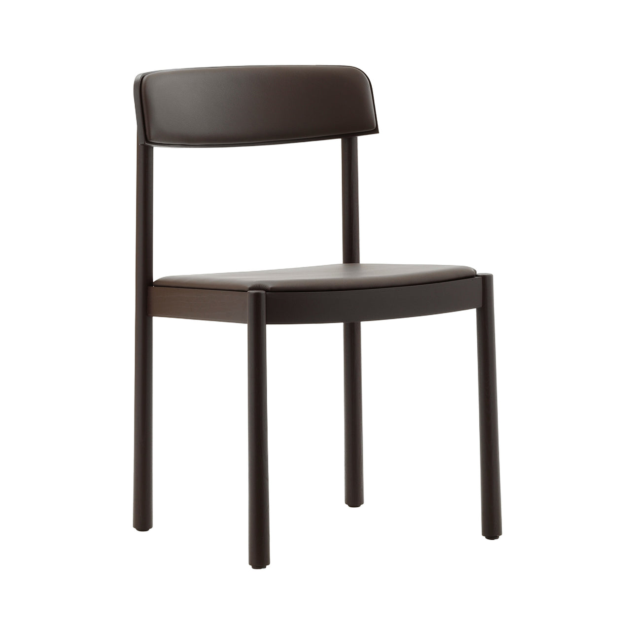 Timb Chair: Upholstered + Brown +  Ultra-Leather Chocolate