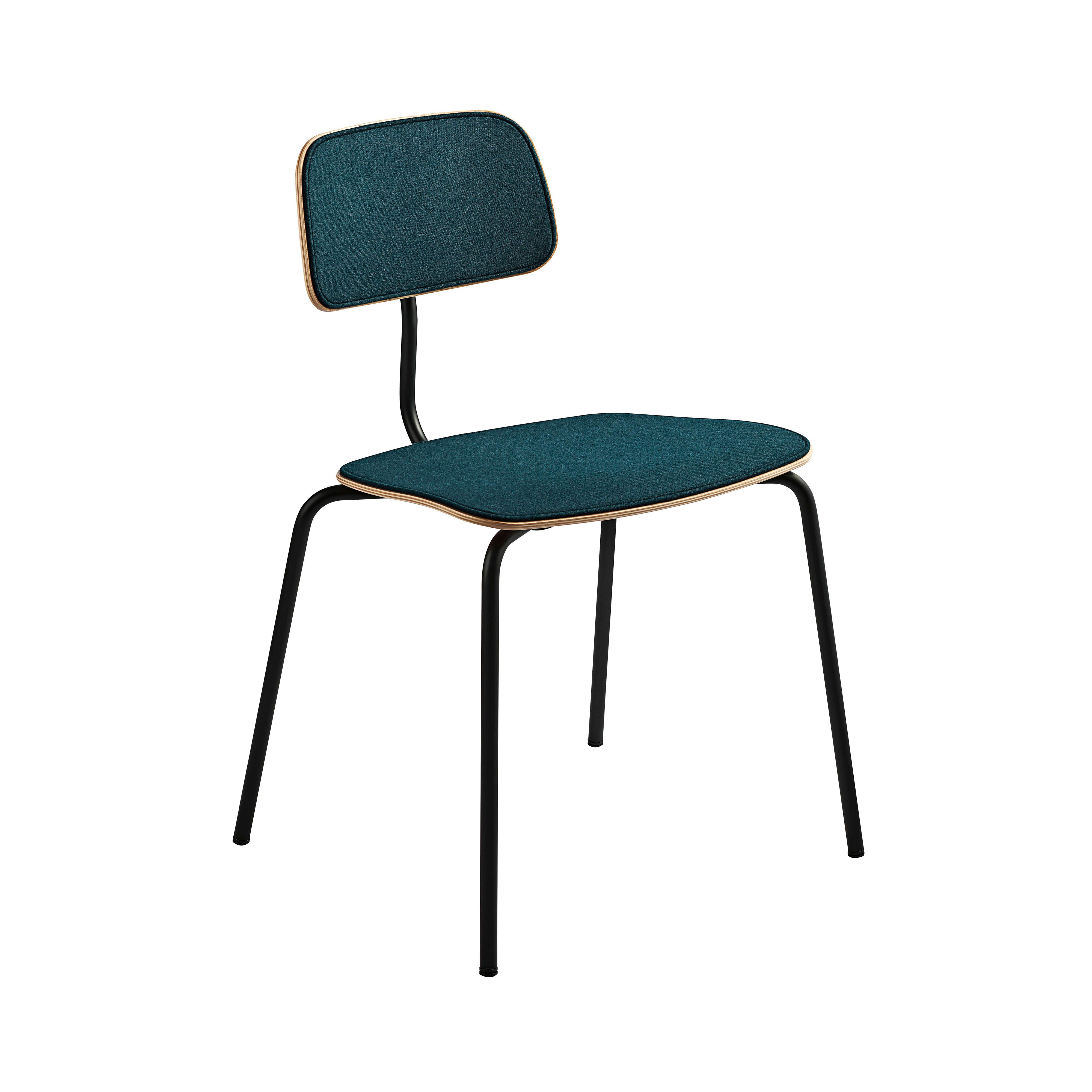 Kevi Chair 2060: Front Upholstered + Oak Veneer + Powder-Coated black