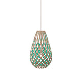 Kōura Pendant Light: Small + Bamboo + Aqua + White