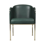Ambassad Easy Chair: Brass Treated + Tarnsjo Leather Green