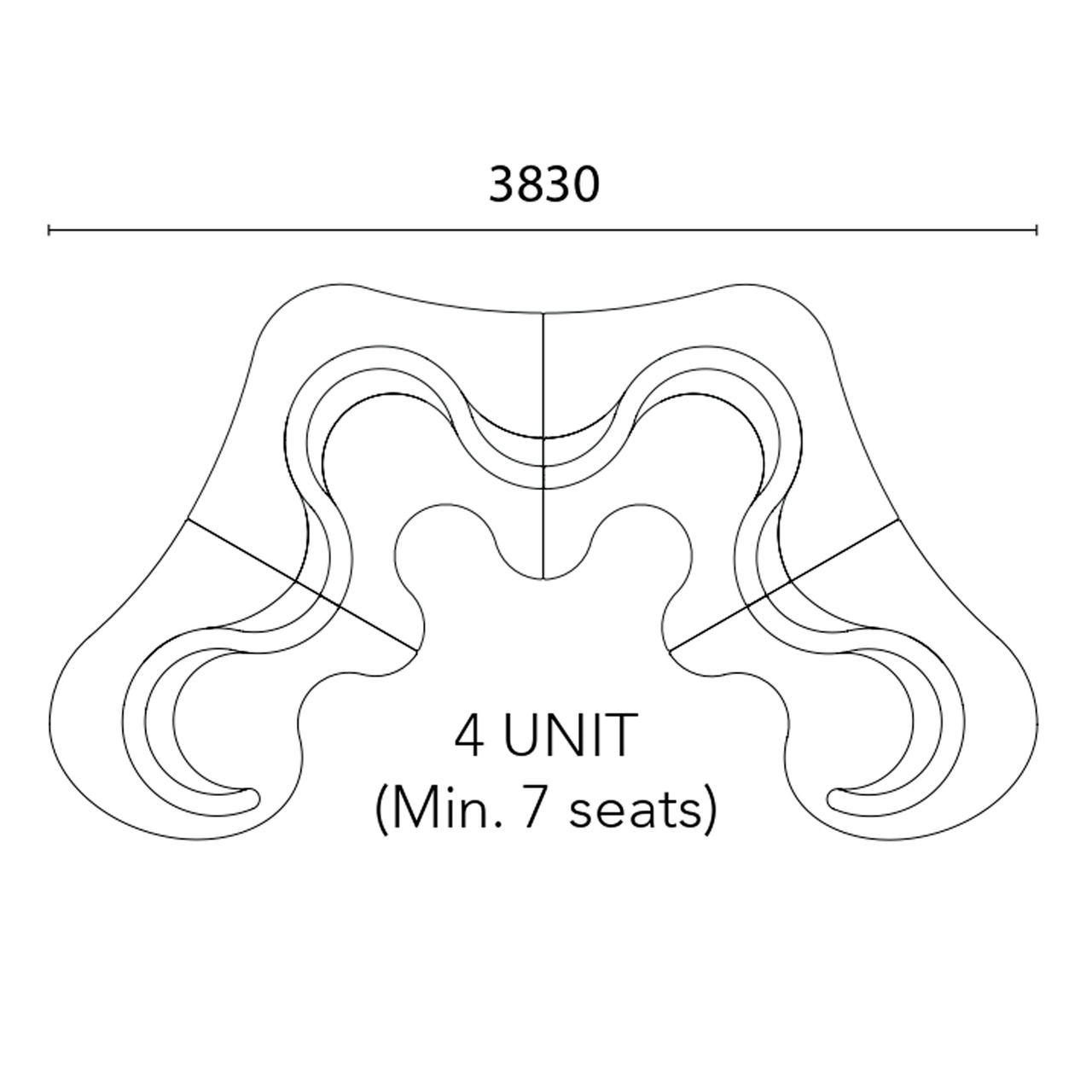 Cloverleaf Sofa: Upholstered