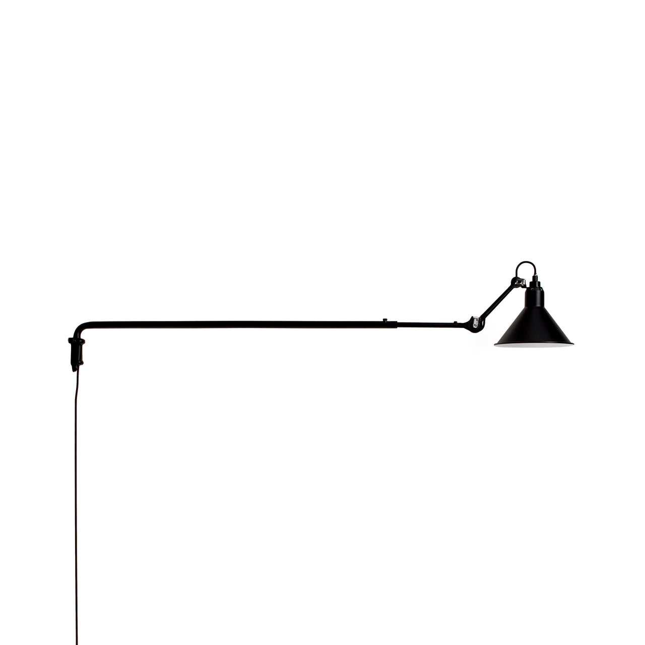 Lampe Gras N°213  Wall Lamp: Black + Conic