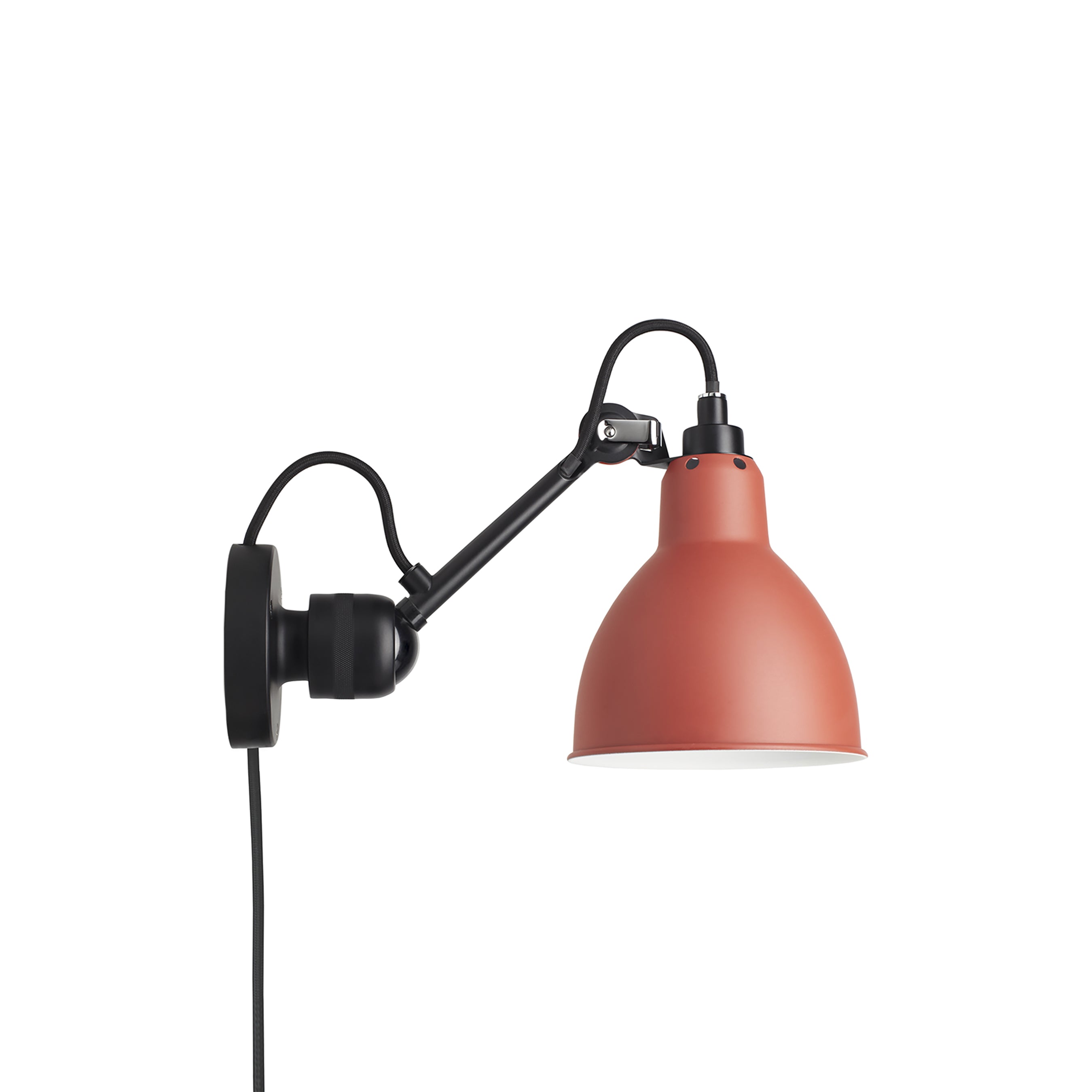 Lampe Gras N° 304 CA Wall Lamp: Black + Red + Round