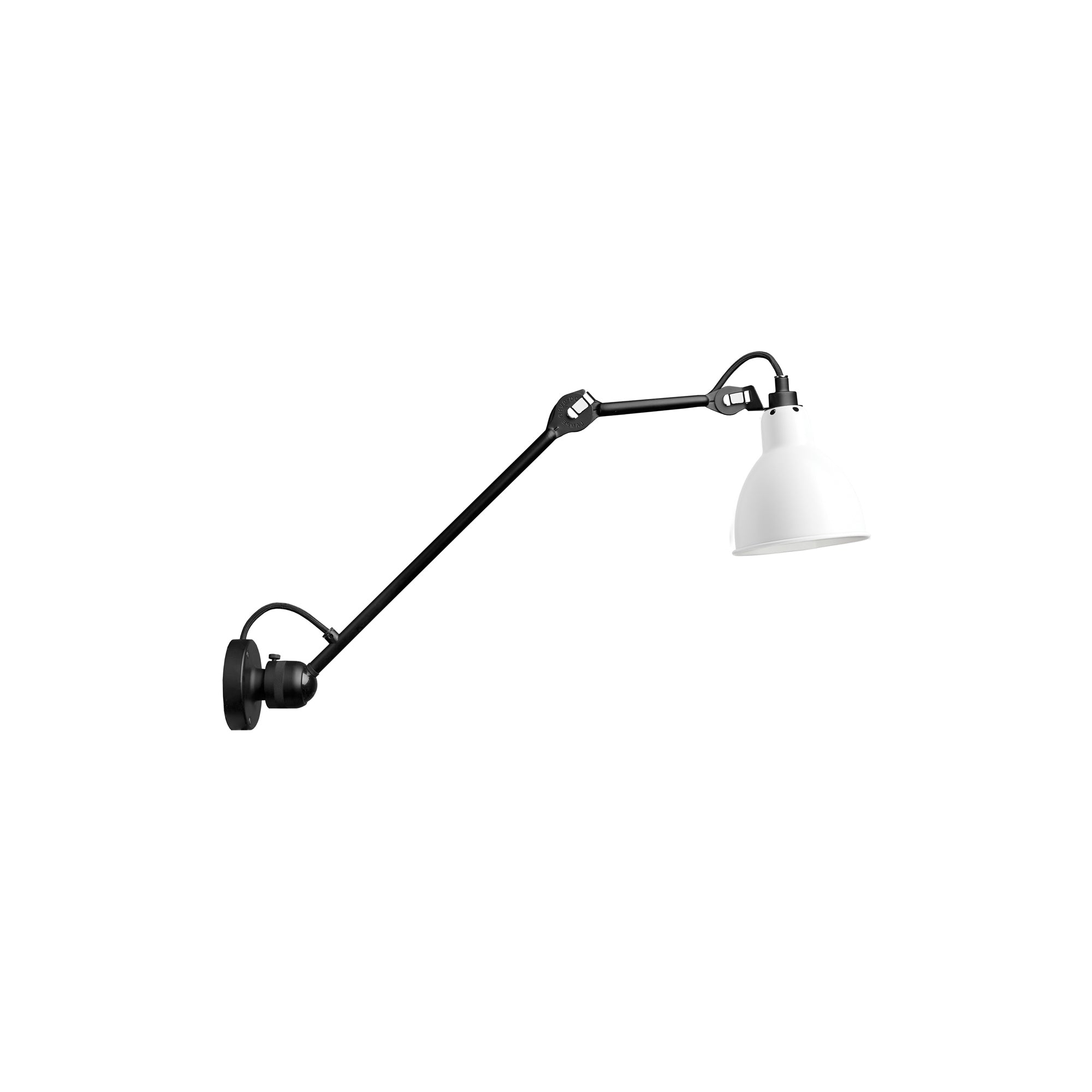 Lampe Gras N°304 L40 Wall Lamp: White + Round + Without Switch