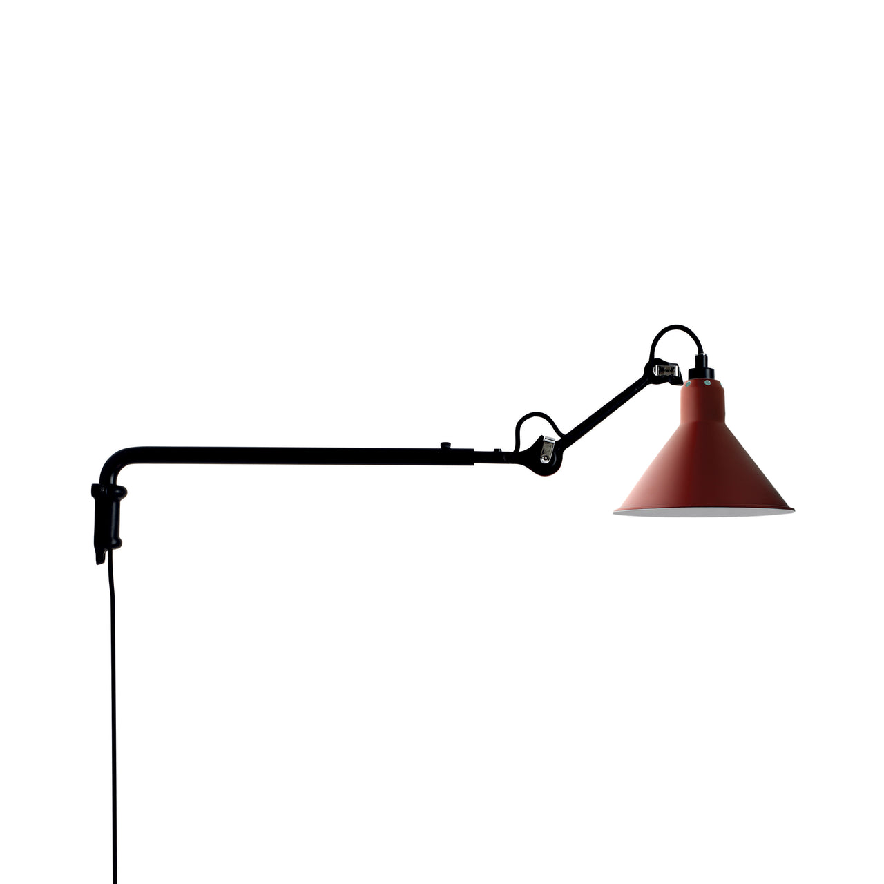 Lampe Gras N°203 Lamp: Red + Conic