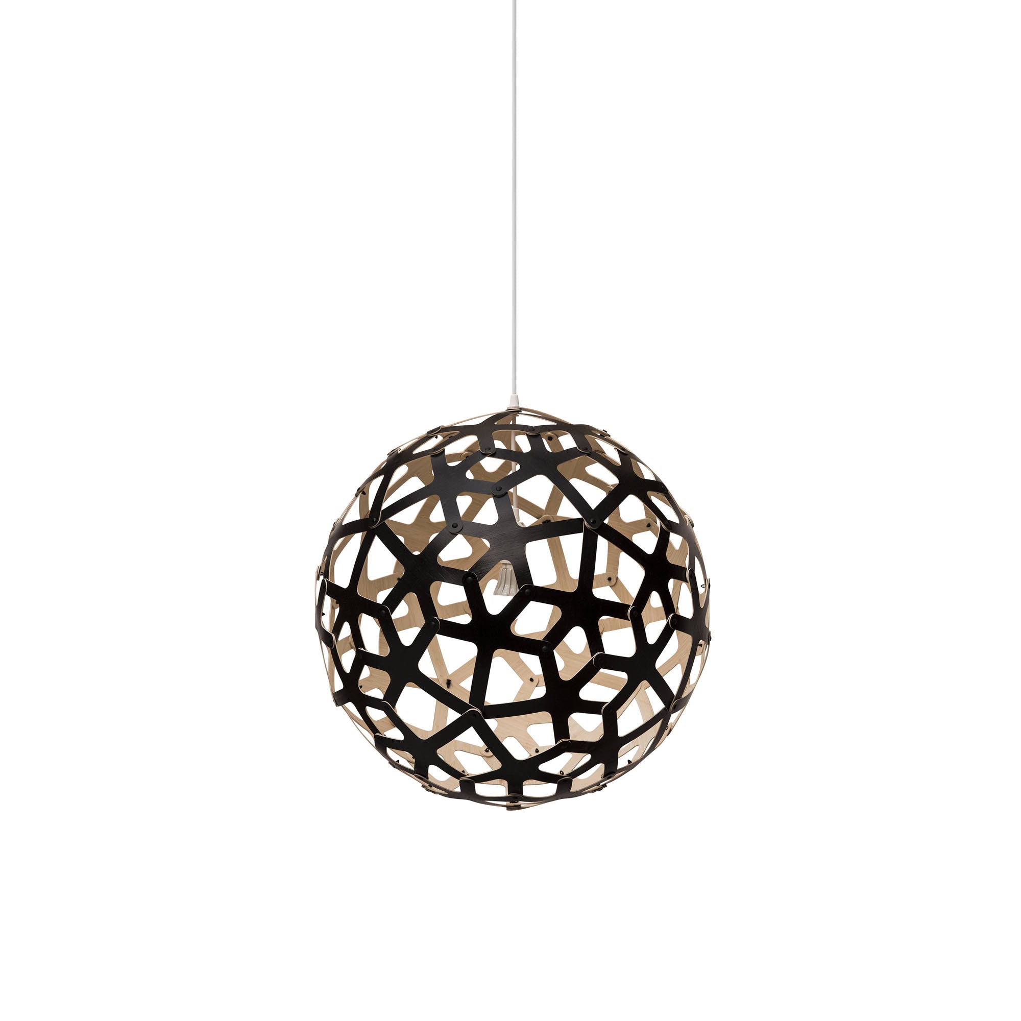 Coral Pendant Light: Medium + Black + Bamboo + White