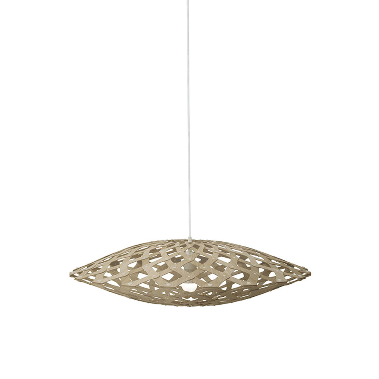 Flax Pendant Light: Small + Bamboo + White